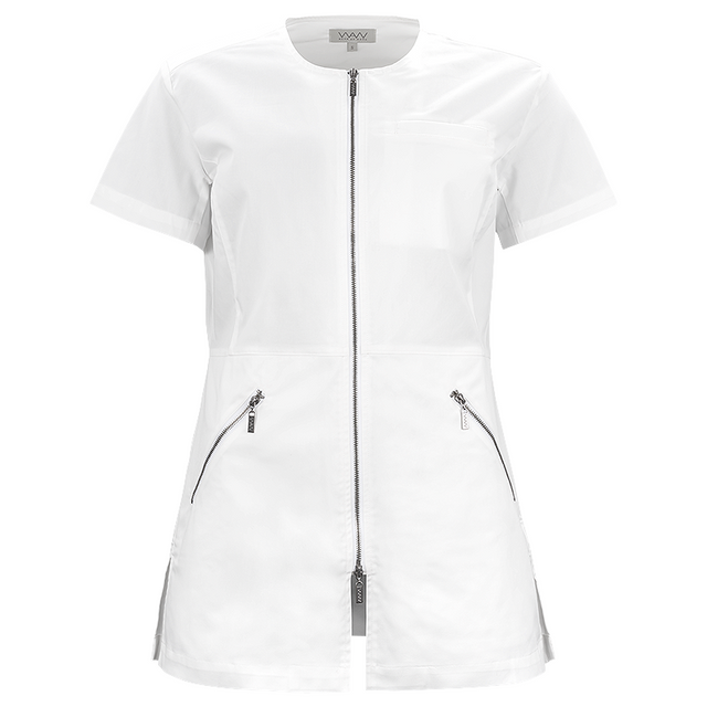 W031 LADIES LEAH U ZIP TOP SS