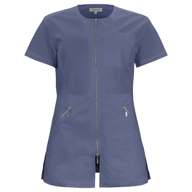 W031 LADIES LEAH U ZIP TOP SS