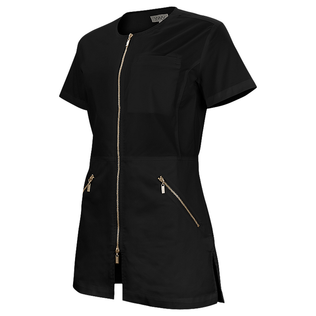 W031 LADIES LEAH U ZIP TOP SS