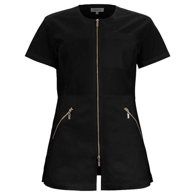 W031 LADIES LEAH U ZIP TOP SS