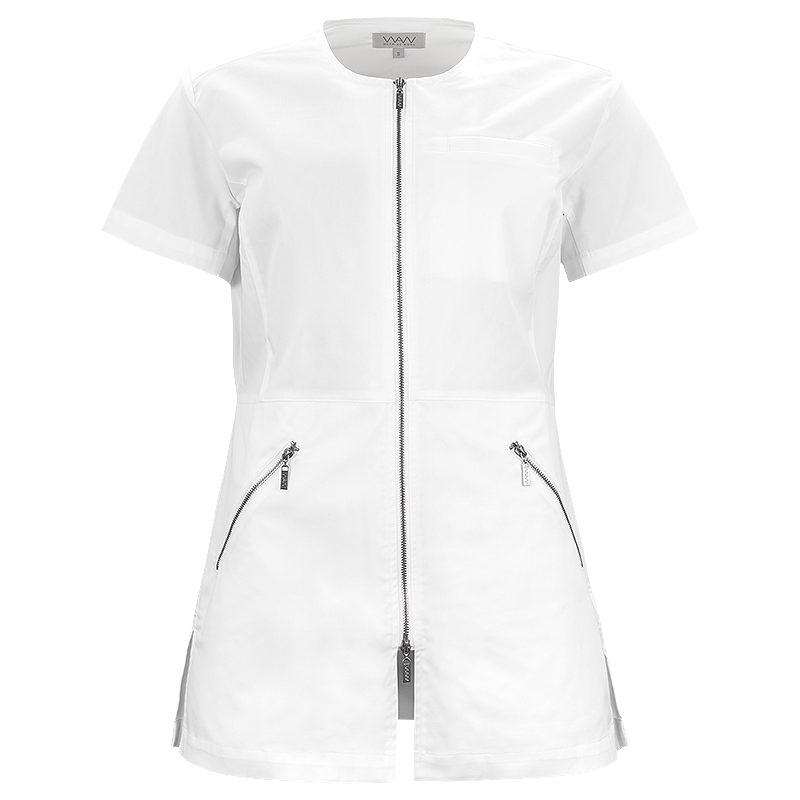 W031  LADIES LEAH U ZIP TOP SS